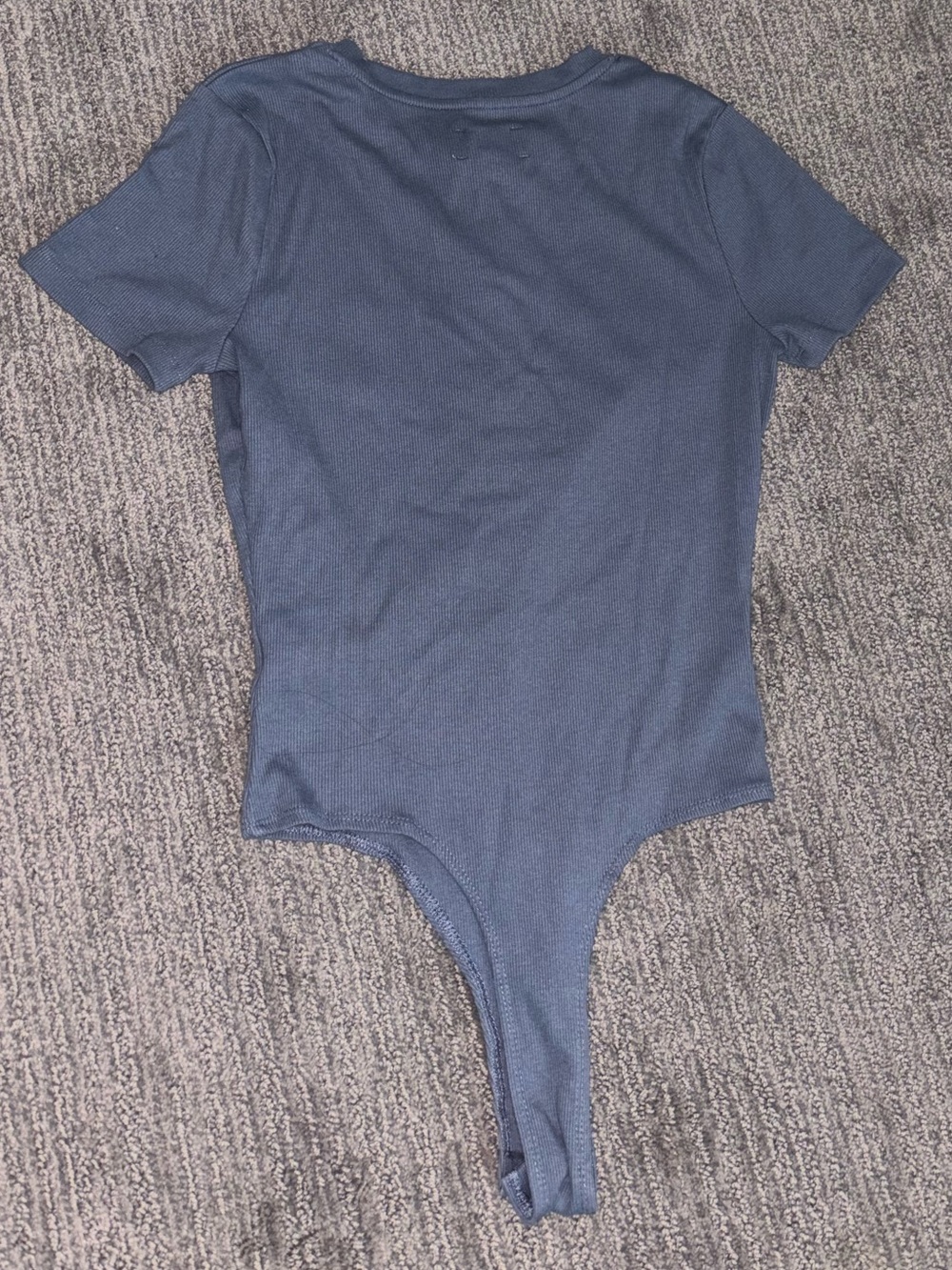 Every Button-up Blue Ribbed Bodysuit - Picture 4 of 5